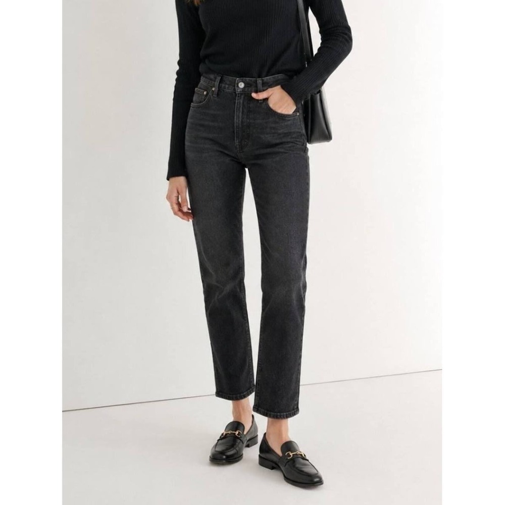 Madewell The Perfect Vintage Crop Jean Faded Black High Rise 29T Tapered Leg